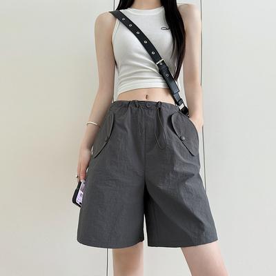 Shorts Cargo d'Été Amples à Taille Haute avec Cordon de Serrage et Grande Poche, Respirants et à Séchage Rapide pour Femmes