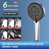 6 Modes Big Panel High Pressure Shower Head, Rainfall Shower Set Water Saving Shower,Adjustable Shower Head Bathroom Tool