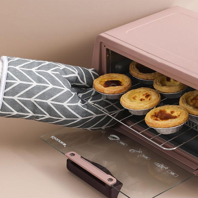 2pcs Heat-insulating Gloves Oven Mitts Anti-scald Microwave Gloves High Temperature Resistant Kitchen Baking Oven Gloves