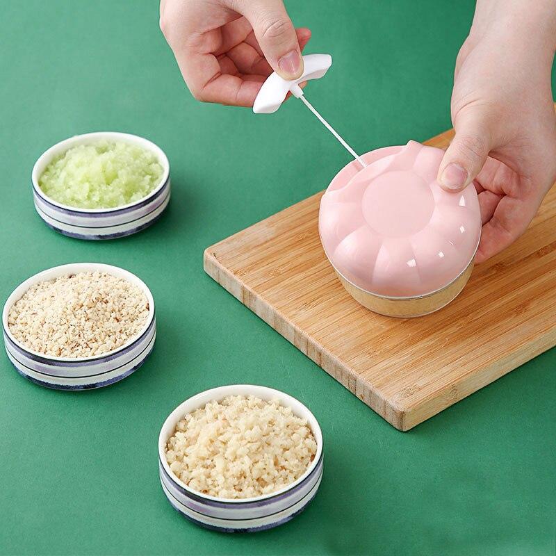 Mini Garlic Crusher Manual Pull String Grater Grinder Tools Gadgets for Kitchen Accessories Vegetables Cutter Housewares Chopper