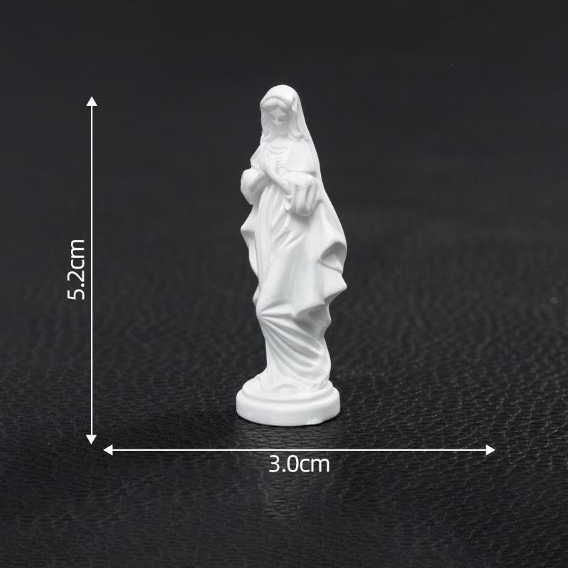 White Resin Mary Statue Fine Carving Weather Resistant Finish For Garden Patio Home Religious Decoration