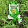Resin Frog Sit Chair Sculpture Cute Frog Desktop Figurine Rocking Chair Frog Statue Gift Giving