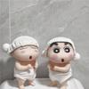 2pcs/set Anime Take a Bath Crayon Shin-chan Standing Posture Action Figure PVC Model Toys Desk Decor Car Decoration Gifts