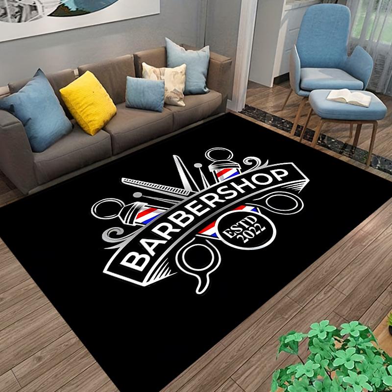 Segnaletica retrò per barbieria Tappeto Area Tappeto Grande per Soggiorno Camera da Letto Cucina Bagno Comodino Gioco Antiscivolo telecamere