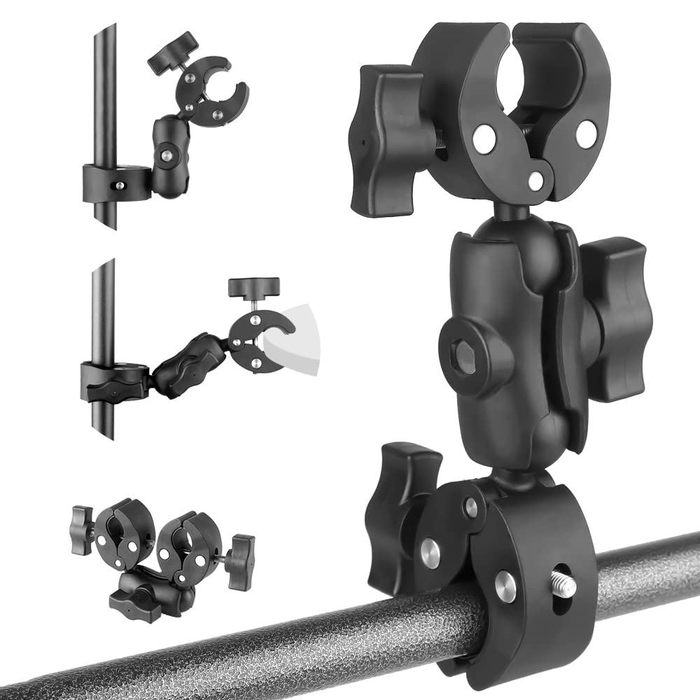 

JEBUTU Camera Mount Double Super Clamp Clip Mount Boat Head Arm Position 360 Rotation Angle Adjustment Double Clamp Camera Clamp Crab Clamp Camera Arm