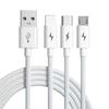 6A 66W Super Fast 3-in-1 Charging Cable for Huawei V8/Android, 120W Braided One-to-Three Data Cable