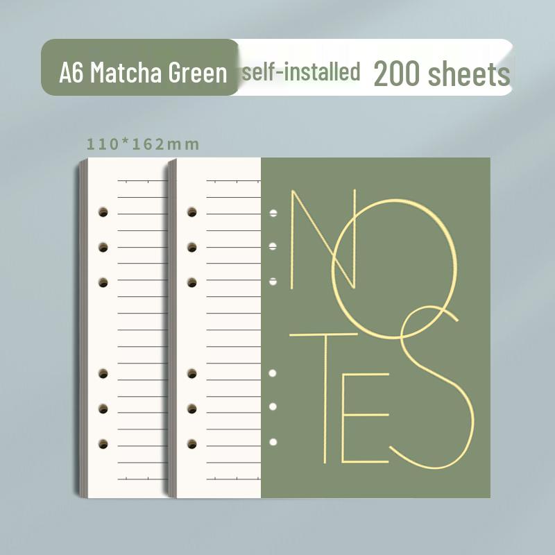 A6 Refillable Notebook: 6-Hole Lined A5 Pages