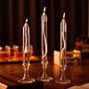 3pcs Transparent Glass Candlestick Lamp Refillable Pillar Candle Oil Lamp Smokeless Creative Romantic Wedding Decoration