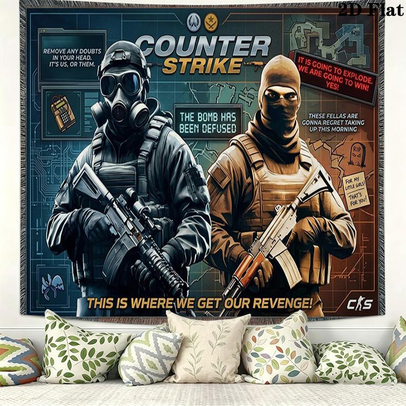 csgo Wall Tapestry Aesthetic Wall Hanging Printed Fabric Blanket Decorative Tapestries for Bedroom Living Room Home Decor
