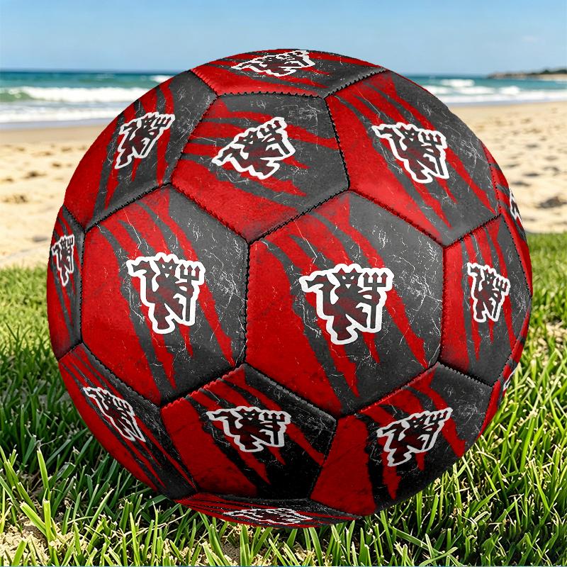 Manchester United F.C Print Size 5 Soccer Ball, PU Wear Resistant Football for Match Training and Daily Practice, Birthday Gift for Soccer Fans