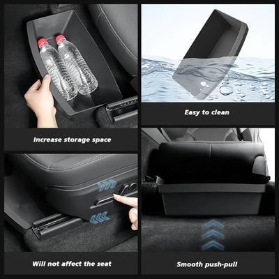 For Tesla New Model Y 2025 Launch Juniper Teslajuniper Front Seats Under Seat Drawer TPE Storage Box