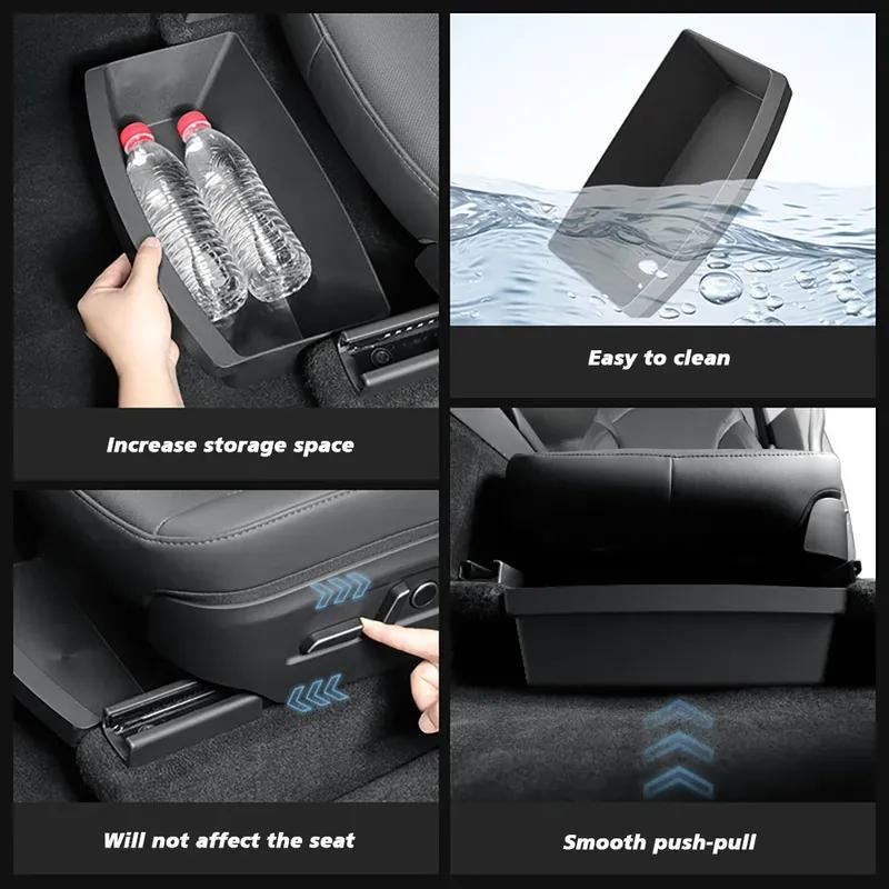 For Tesla New Model Y 2025 Launch Juniper Teslajuniper Front Seats Under Seat Drawer TPE Storage Box