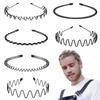 Unisex Men Women Black Metal Wavy Headband Invisible Sports Female Back Non-slip Wave Hairband Bangs Holder Hair Accessories