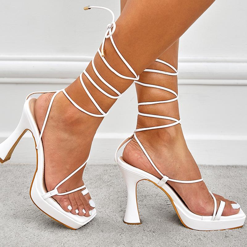 Summer Women 11cm High Heels 2cm Platform Sandals Cross Straps Stiletto Pumps Lady Catwalk Gladiator Sandles Stripper Shoes