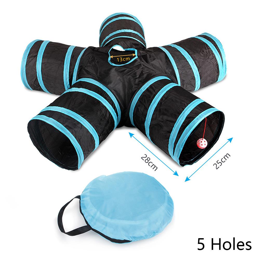 2-5-way Collapsible Cat Tunnel Tube Indoor Kitten Tunnel Toy Pet Self-entertainment Toy Puppy Peek Hole Rabbit Hamster Toys