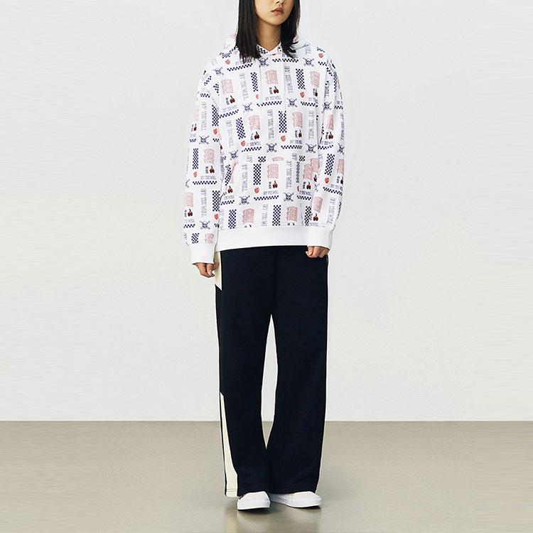 Vans All Over Print Hooded Long Sleeve Sweatshirt Men Sweatshirt White VN0A4UTVZH3