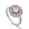 Light Luxury Exquisite Bright Oval Zircon Sun Flower Ring Ladies Engagement Wedding Bride Jewelry Holiday Party Gift