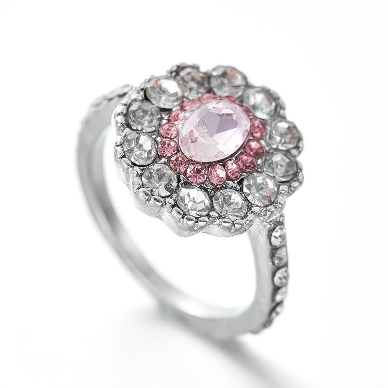 Light Luxury Exquisite Bright Oval Zircon Sun Flower Ring Ladies Engagement Wedding Bride Jewelry Holiday Party Gift