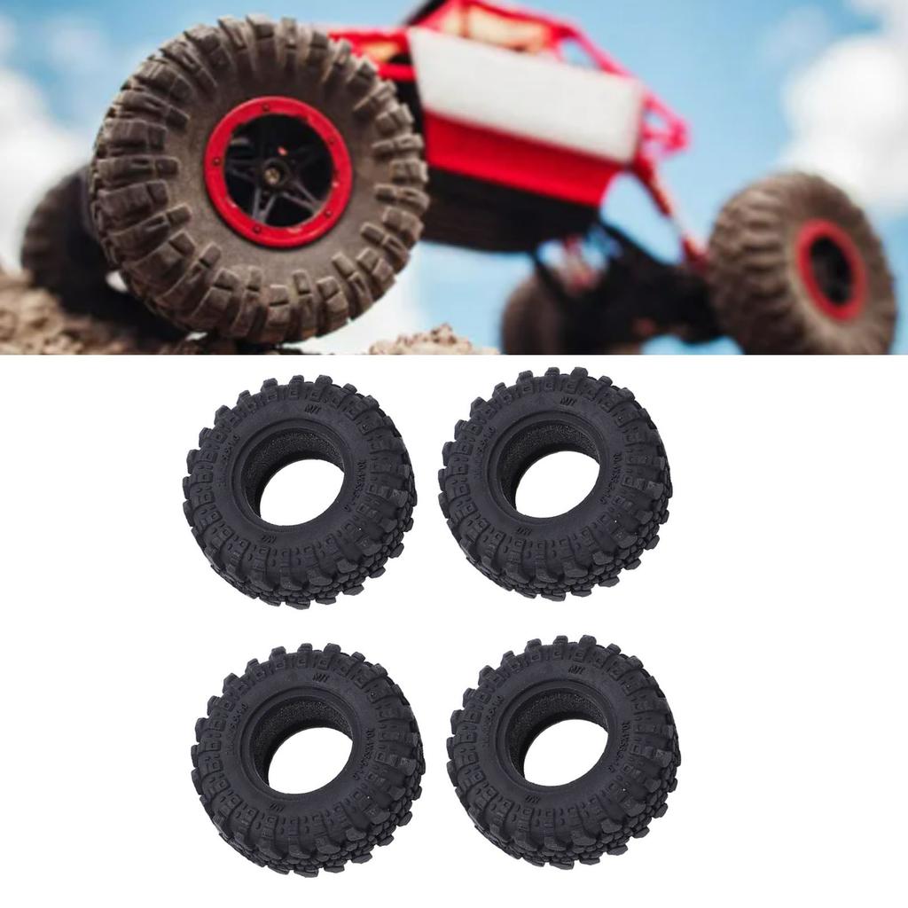 4PCS 1.0 Inch RC Tires Sponge Inner Liner Rubber Boot Tread Tire Replacement for 1/18 1/24 Crawler Car