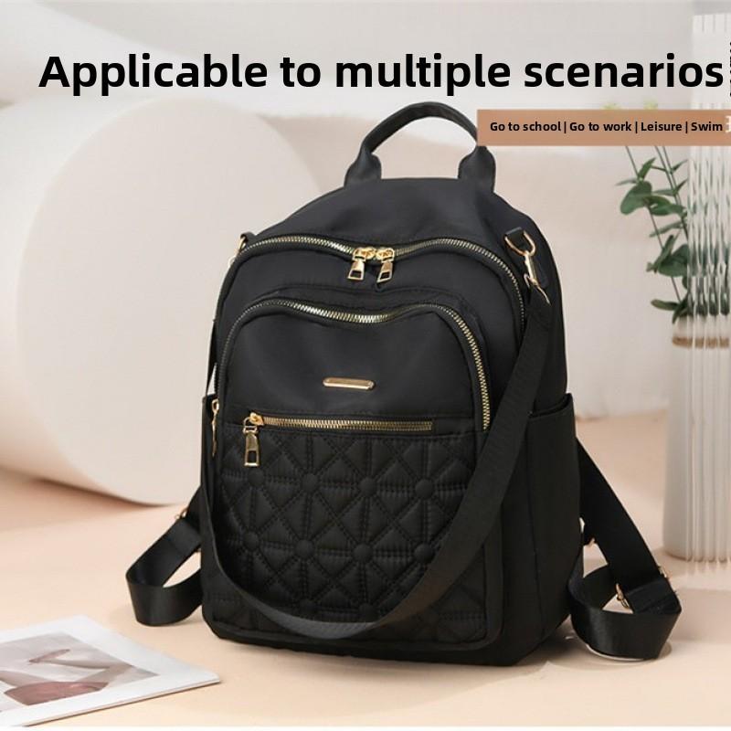 Letter Stylish Oxford Fabric Backpack For Women With Water Resistant Design And Spacious Interior For Travel