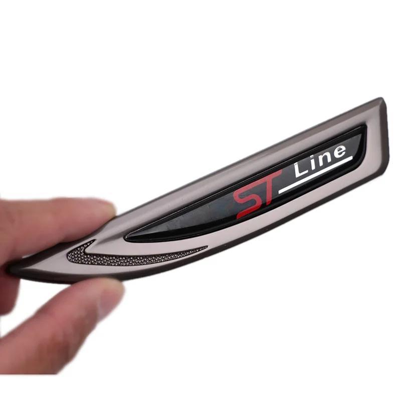 Chrtfk1 1 Pair Metal ST Line Logo Fender Side Sticker Emblem For Ford Focus 2 Focus 3 FIESTA Kuga FUSION ESCAPE EDGE Badge Car Styling