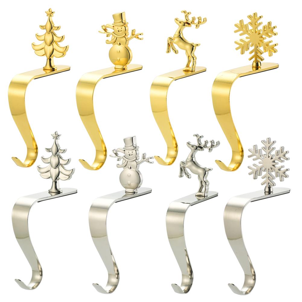1pc Stocking Hook Gold Mantle Stocking Holder Non-slip Mat