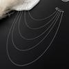 Creative Multi-Layer Bead Chain Brooch With Clear Crystal Beads Multi Chains Multi Functional Fashion Clothing Pin Jewelry