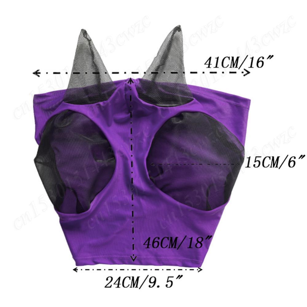 Horse Face Mask Anti Fly Stretchy Knitted Mesh Mask Breathable Anti Mosquito Mask Ear Protection Fly Mask Bonnet Net Anti-Worms