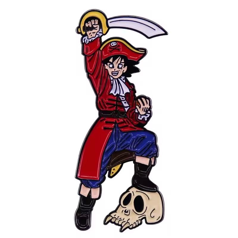 Creativity Anime One Piece Enamel Pins Monkey D Luffy Badges Men Women's Brooches Cool Briefcase Badges Decorate Gifts
