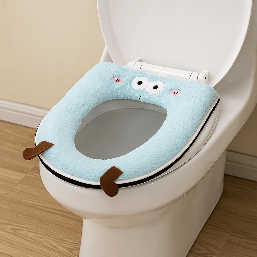 Warm Toilet Seat Cushion Cartoon Washable Toilet Cushion Easy Install Toilet Pad  Home Toilet