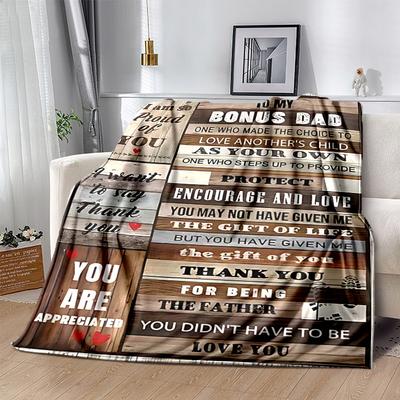 1pc Bonus Dad Gift Bonus Dad Blanket, Perfect for Couch, Bed .W103