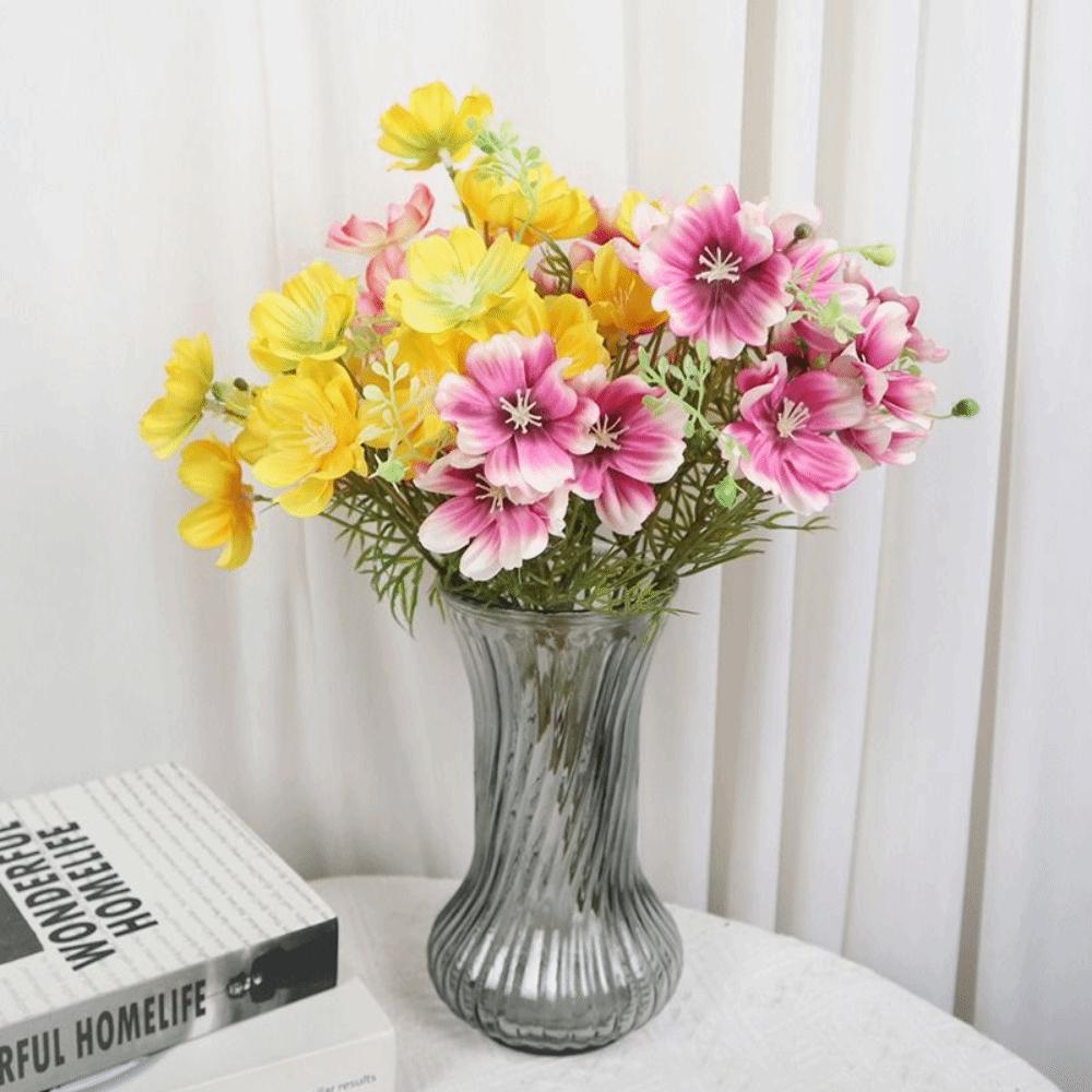 New Silk Cloth Fake Flower DIY Floral Materials Realistic Flower Bouquet Soft Simulation Flowers Photography Props