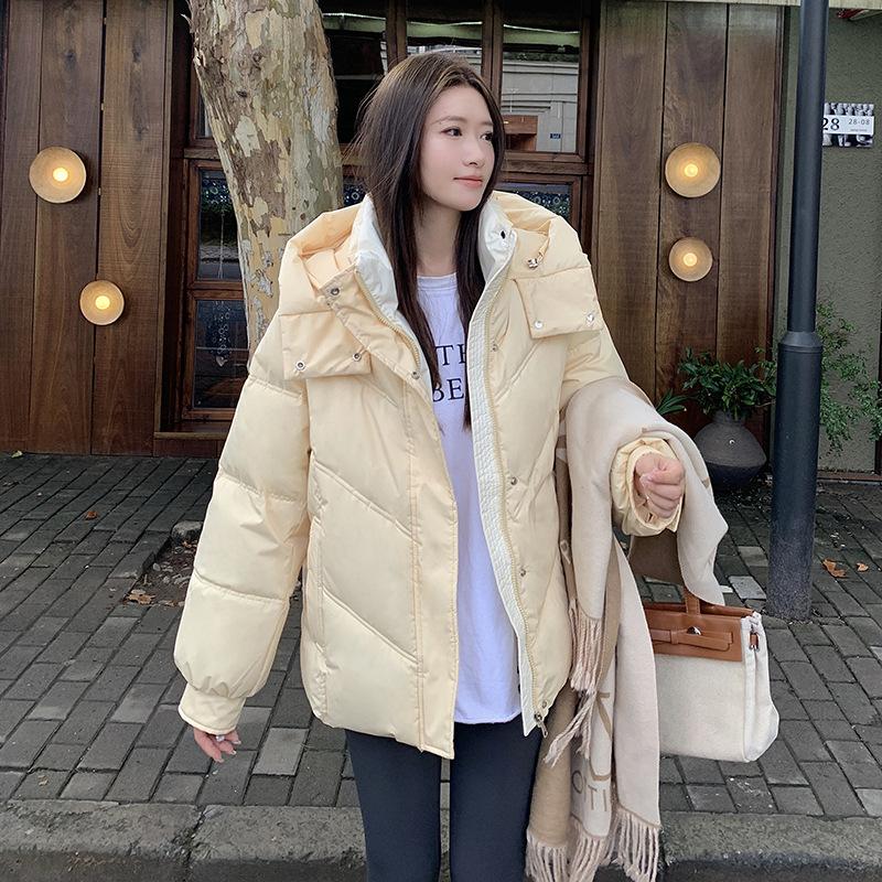 Ladies Hooded Cotton-padded Jacket New Winter Joker Short Padded Jacket.