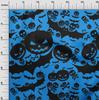 oneOone Cotton Flex Blue Fabric Halloween Sewing Material Print Fabric By The Yard 40 Inch