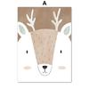 Deer Fox Rabbit Bear Hedgehog Woodland Nursery Wall Art Print Canvas Painting Nordic Poster Wall Pictures Baby Kids Room Decor