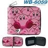 Kirby Short Wallet PU Leather Full Color Cartoon Pattern Zip Coin Purse Pink 1pcs