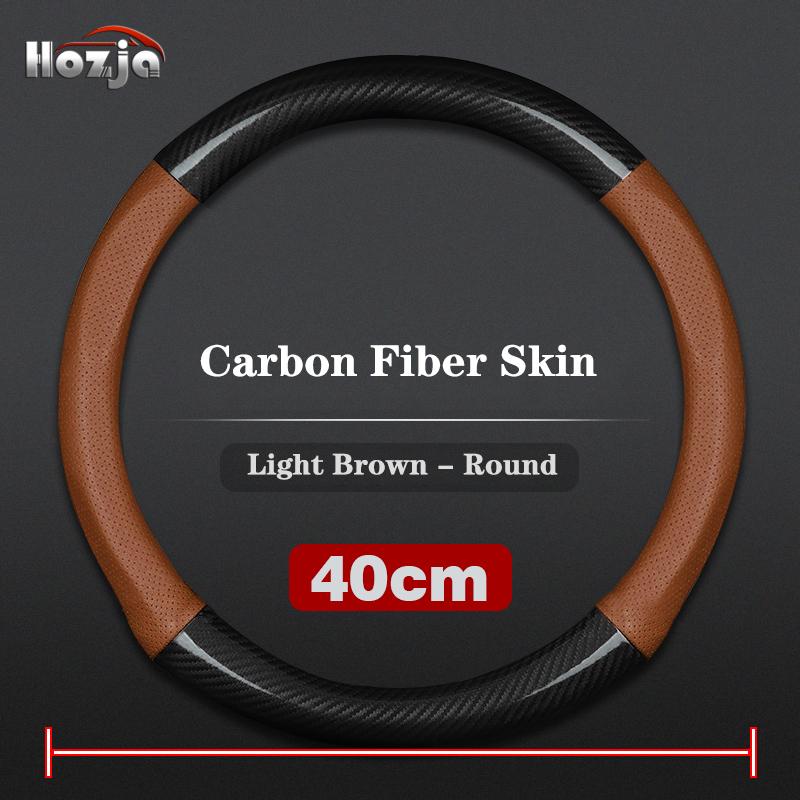 38cm 40cm 42cm 45cm 47CM Carbon fiber Leather Steering Wheel Cover Non slip breathable For Truck Bus Auto Interior Accessories