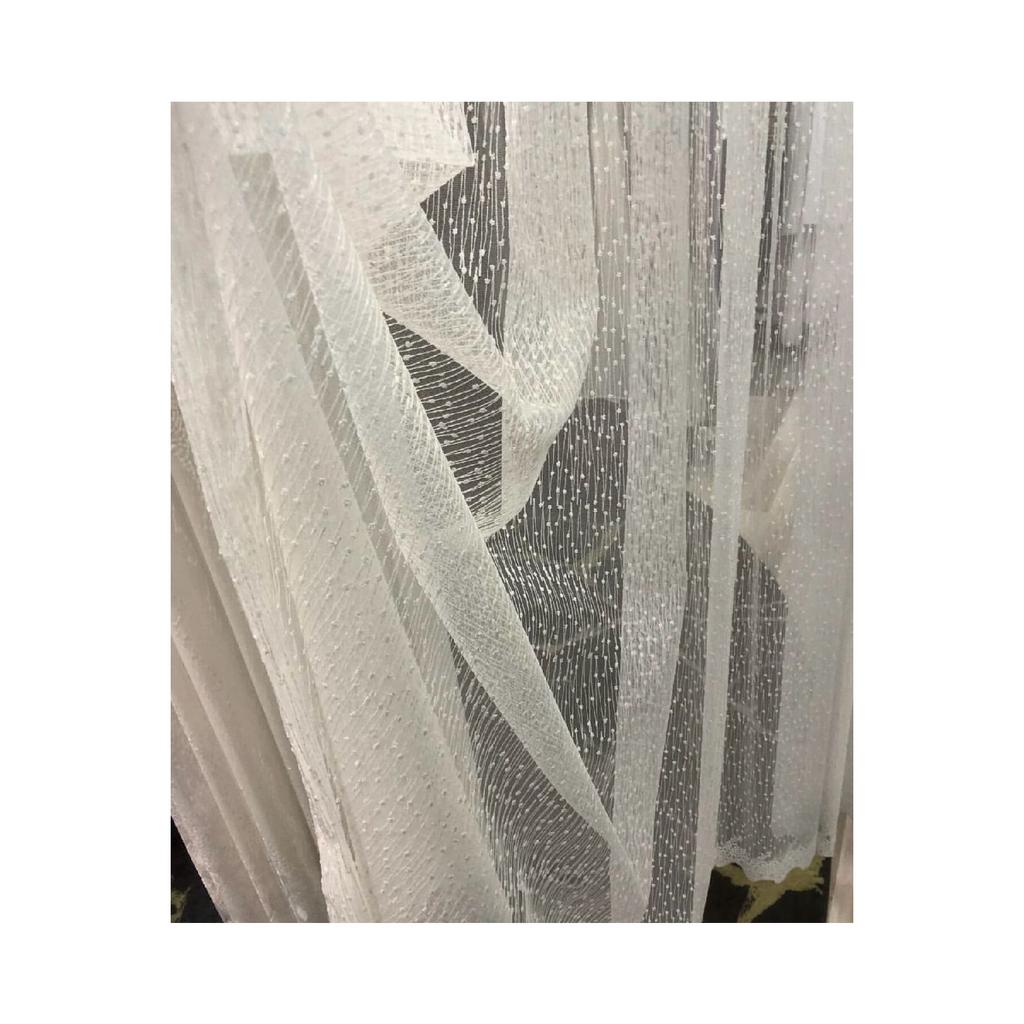 Non-iron 8020 Embroidery Drop Pattern Tulle Closely Pleated 1x3 Width