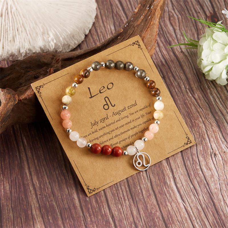 Twelve Constellation Beaded Bracelet With Natural Stones For Women Gift Ideas