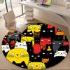 1PC Cat Pattern Office Round Area Rug, Mat Suitable For Office, Under Office Chairs Bedroom Living Room Home Decor, Room Deco
