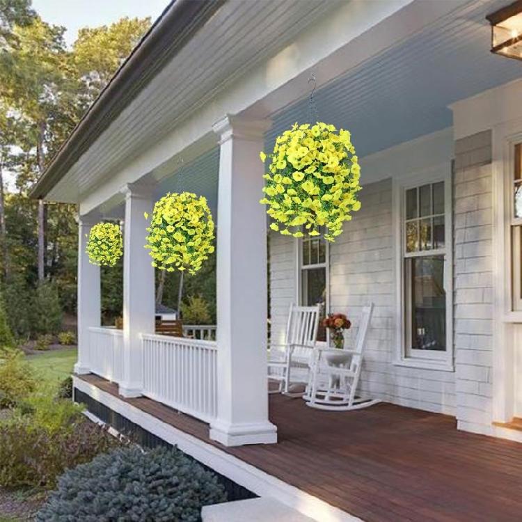 2pcs Decorative Artificial Morning Glory Flower Hanging  for Home and Garden Space