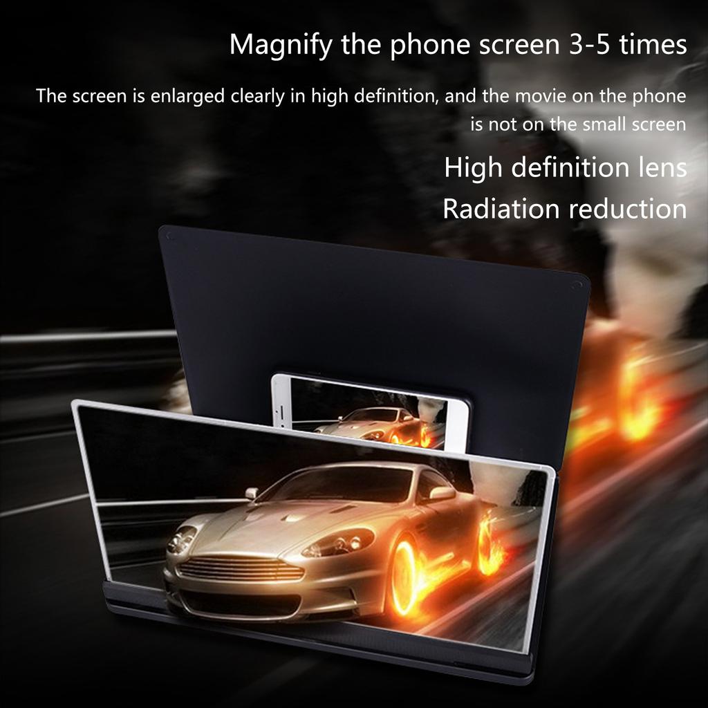 12''/14" Screen Magnifier for Cellphone 3D Magnifying Projector Screen Enlarger Foldable Phone Stand Screen Amplifier