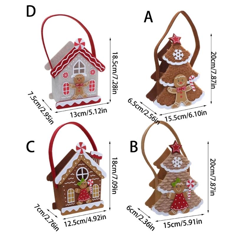 Portable Christmas Cookie Bag House Felts Craft Table Ornament Easy DIY Project For Family