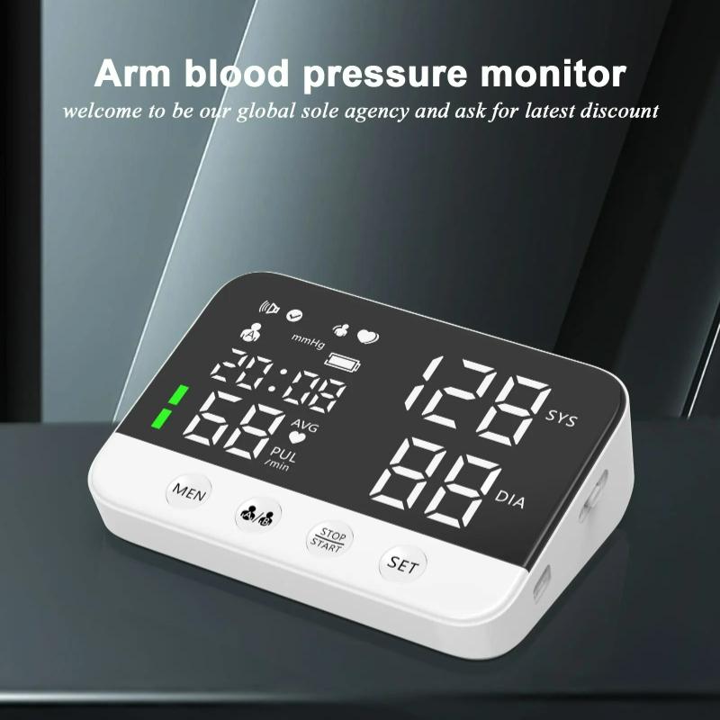 Portable Sphygmomanometer LED Screen Digital Wrist Blood Pressure Monitor Heart Rate Pulse Meter Measure Household Use