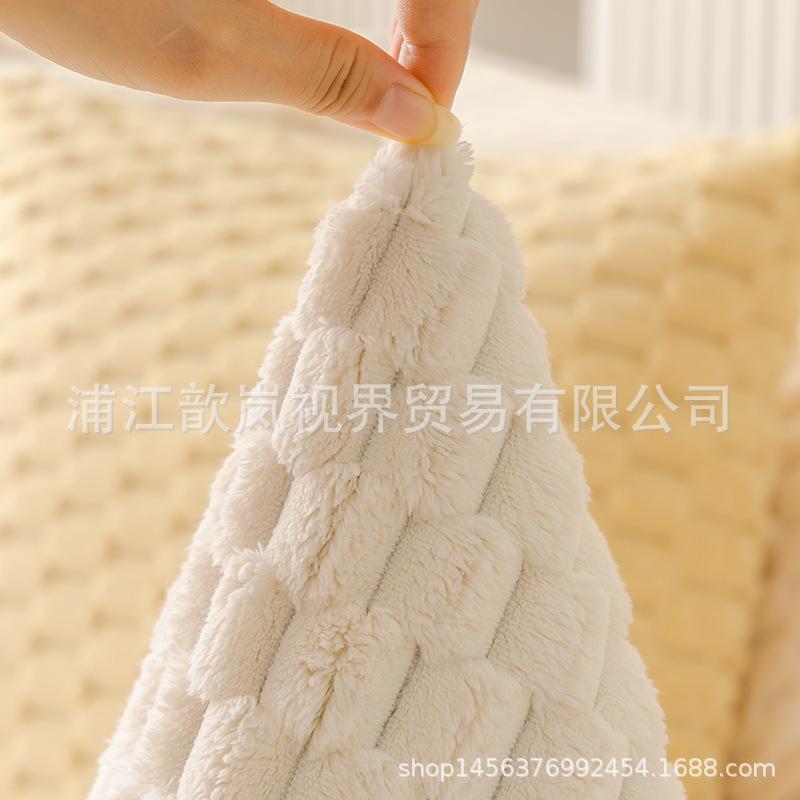 Plush Sofa Cushion Autumn And Winter Thickened Warm Non-Slip Seat Cushion Modern Living Room Leather Sofa Cover Cloth Towel