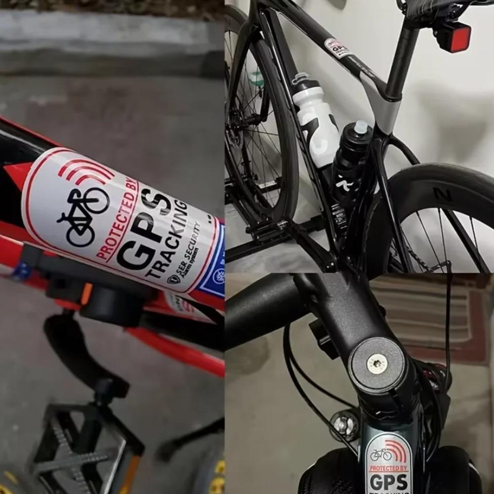 1Set Bike Anti-Theft Warning Sticker - GPS Tracking Reflective Waterproof, Universal for Bicycle/Scooter/Motorcycle