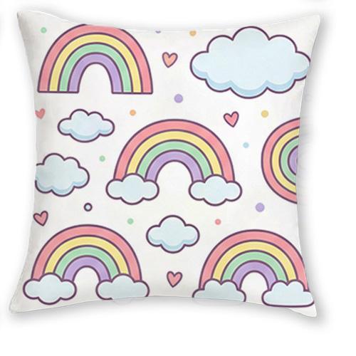 1/4pcs Cute Rainbow Cloud Throw Pillow Covers Kawaii Pastel Sky Home Decor Cushion Cases for Kids Bedroom Living Room