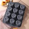 12-Cavity Silicone Cake Mold Non-stick Pudding Jelly Mold Flexible Chocolate Mold  Valentine Gift