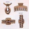 3 Pcs Large Double Row Teeth Hair Claw Clips 3.5" Medium Hair Clips For Thick Long Hair Clips Hair Accessories(Neutral)