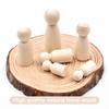 Female Blank Natural Wood Handmade Wooden Peg Doll Unpainted Figures Wedding Decoration Wood Crafts